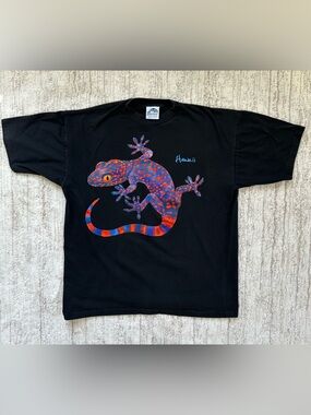 Vintage Hawaii Shirt Gecko XL Single Stitch